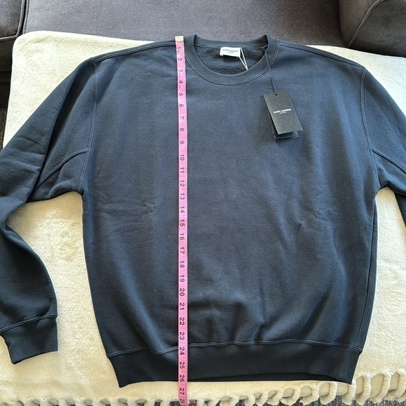 Yves SAINT LAURENT Authentic luxury Crew Neck Navy cotton sweatshirt- large - Picture 12 of 15